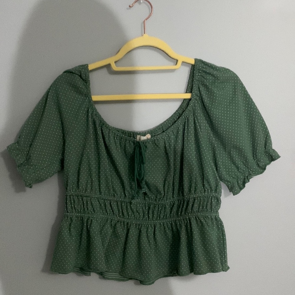 Green Polka Top